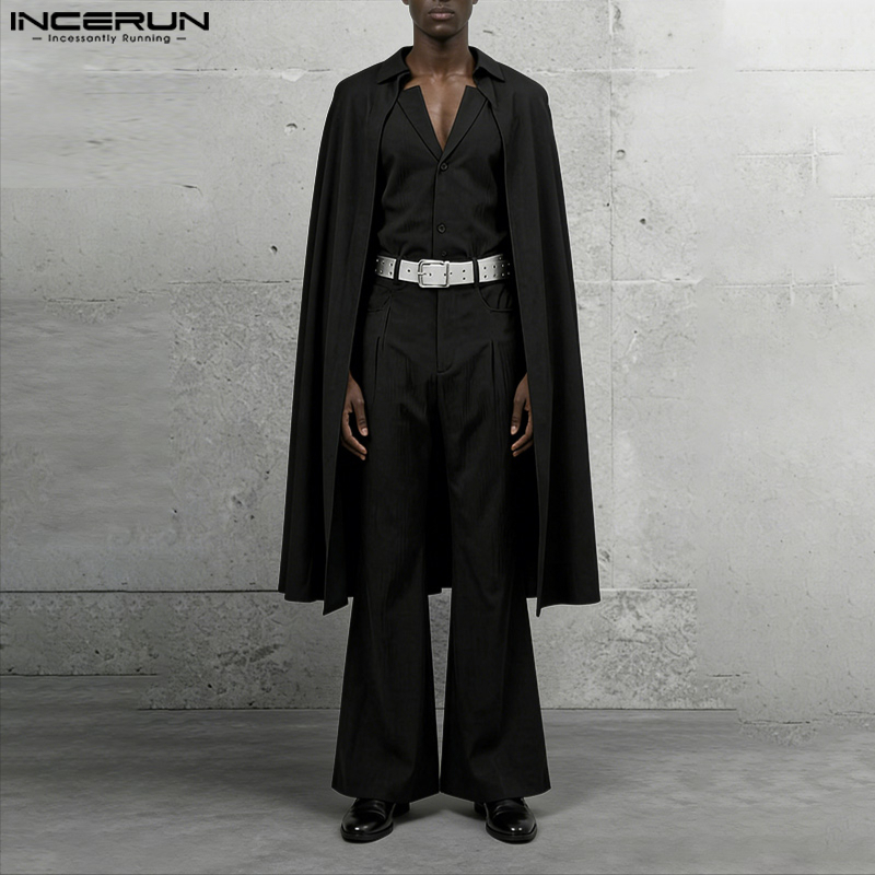 Mens Fashion Streetwear - Conjunto Masculino INCERUN: Blazer Longo com