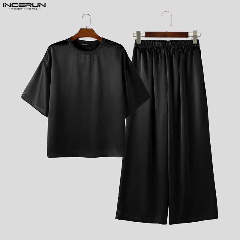Men'S Fashion Loose Pants - Conjuntos Masculinos INCERUN, Camiseta de Manga