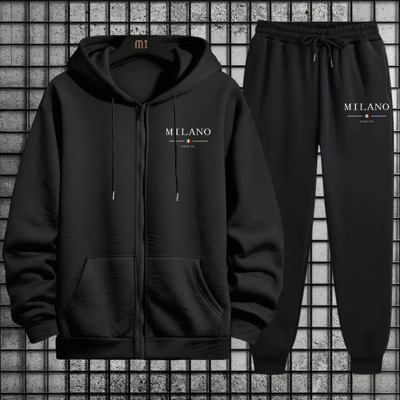 Mens Fashion Zip Up - Conjunto de Treino Masculino Primavera 2026:
