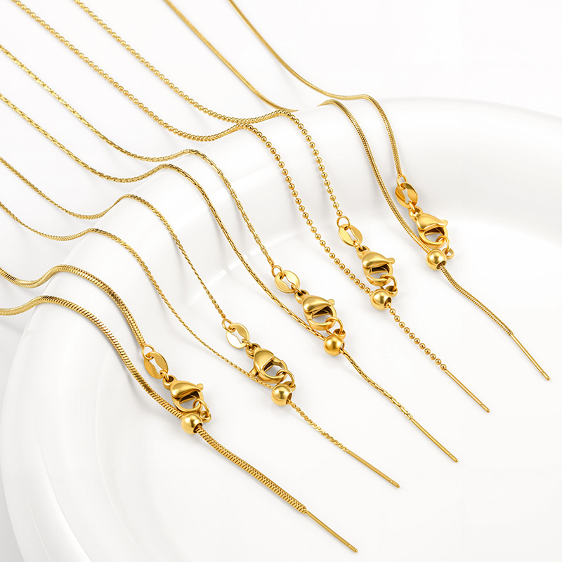 Men'S Fashion Necklaces - Corrente universal ajustável de aço de