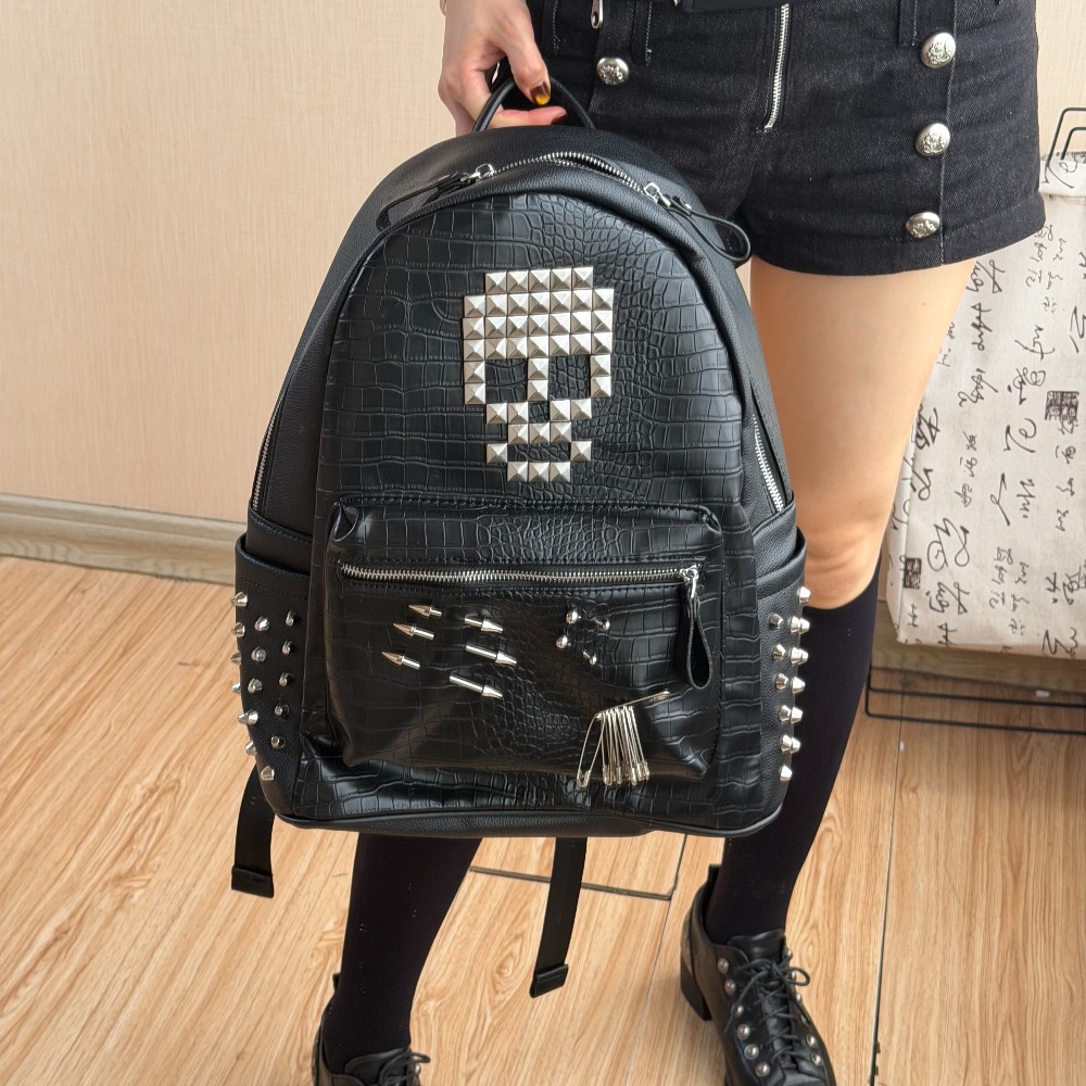 Mens Fashion Zip Up - Mochila Original com Padrão de Crocodilo