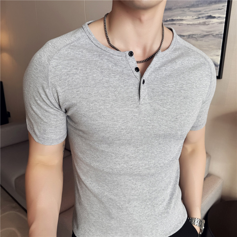 Muscle Tee Workout - Camiseta Henley Slim Fit Masculina -