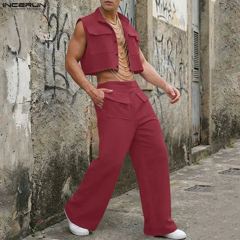 Mens Fashion Streetwear - Conjuntos Masculinos INCERUN: Camisetas Regata Sólidas