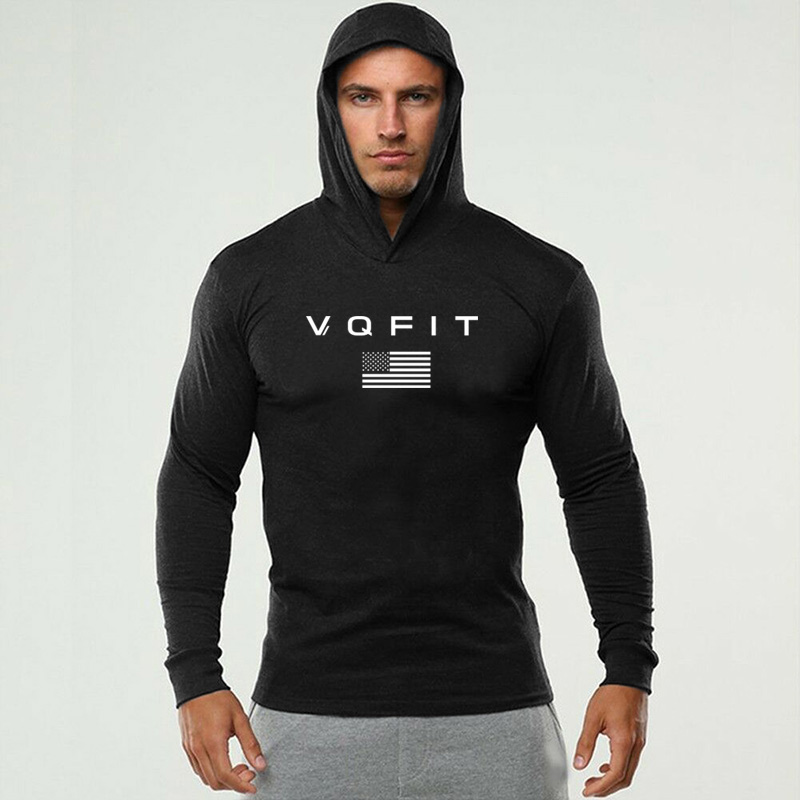Muscle Tee Workout - Camisetas de Corrida com Capuz Masculinas