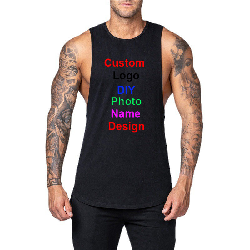 Muscle Tee Workout - Diy logotipo personalizado marca ginásio tanque