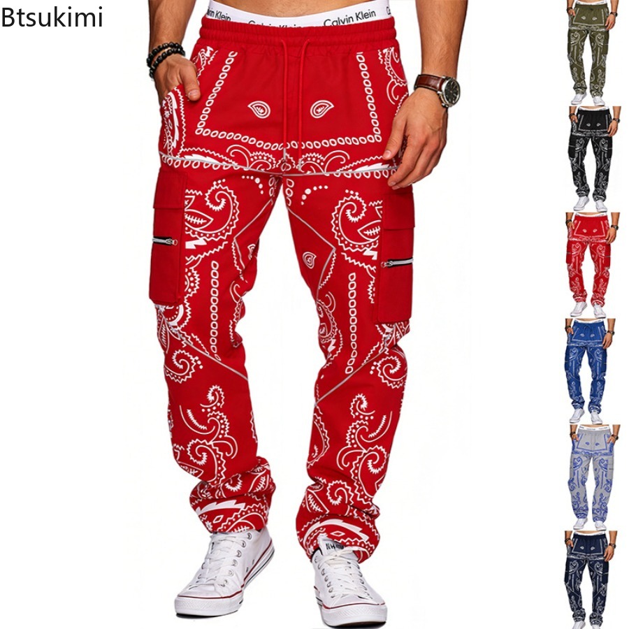 Mens Fashion Trends 2026 - Calças Cargo Masculinas Estampadas Soltas Estilo