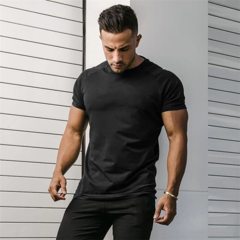 Muscle Tee Workout - Camiseta de algodão de manga curta