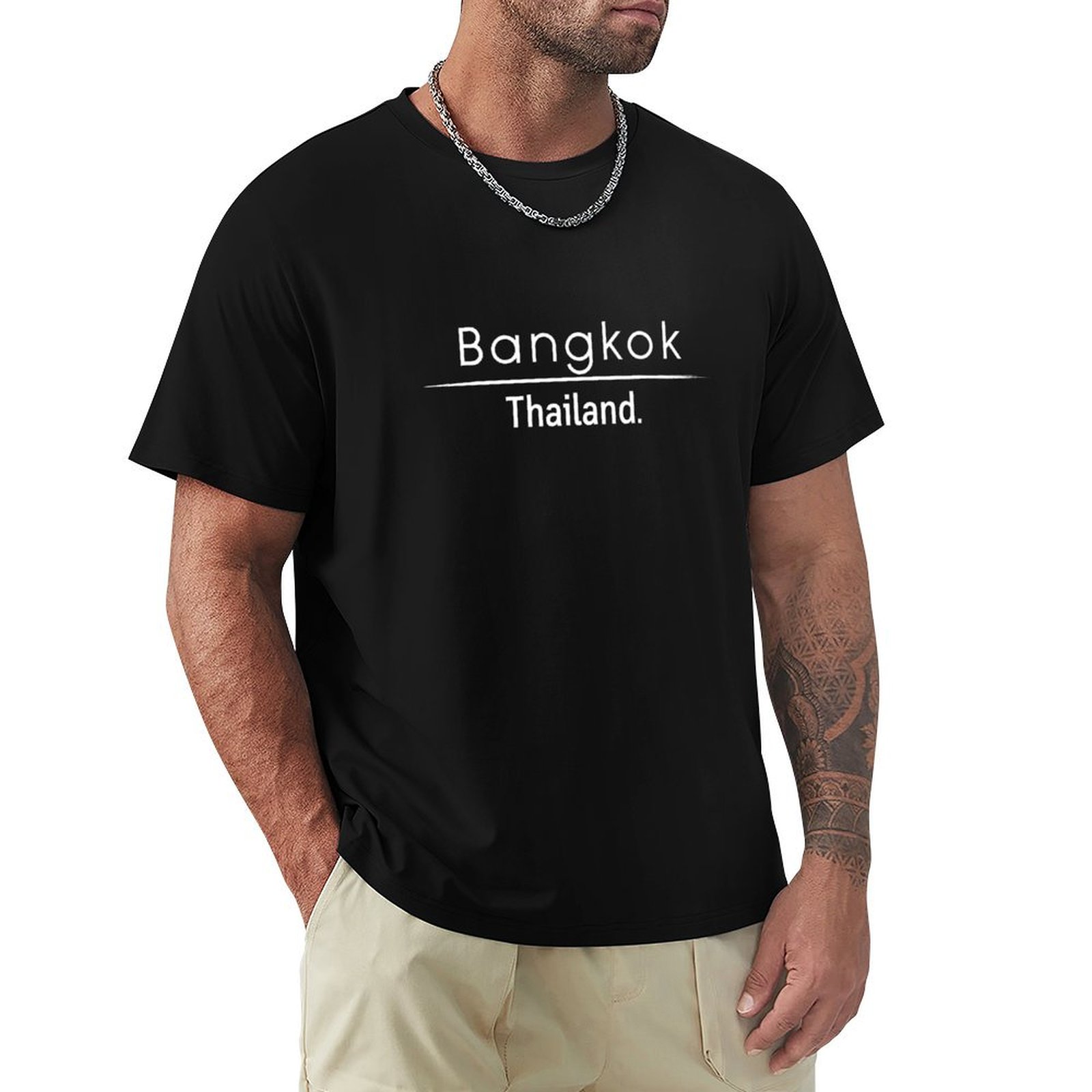 Mens Fashion Bangkok - Camiseta de Moda com Estampa Casual