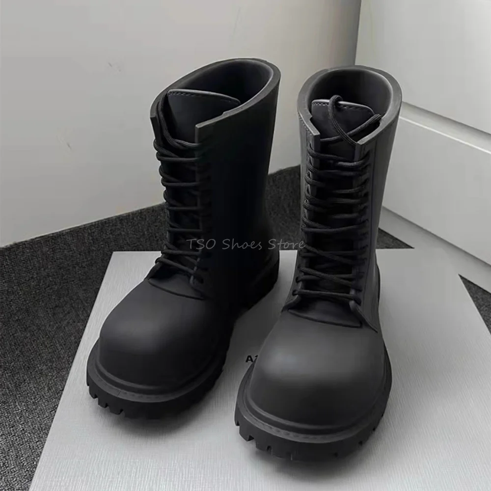 Chelsea Boots Men - Botas pretas de fundo grosso para