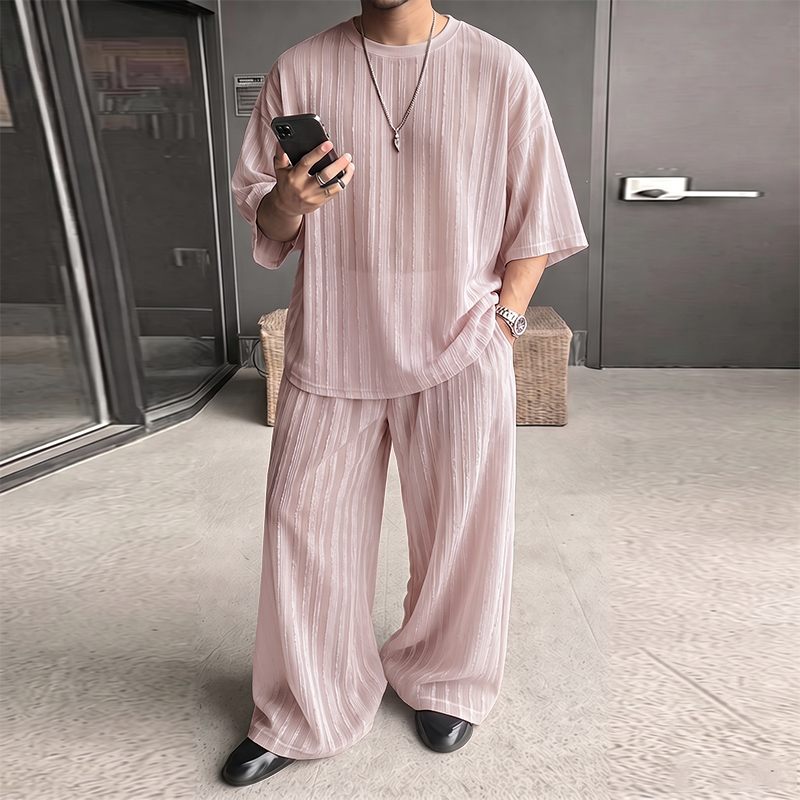 Men'S Fashion Loose Pants - Conjuntos Masculinos INCERUN, Camiseta de Manga