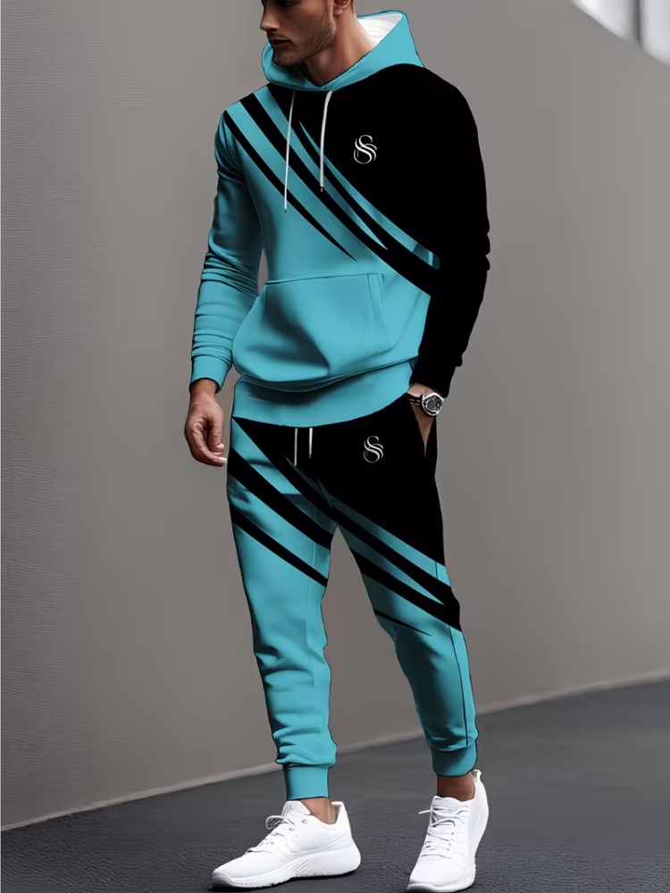 Men'S Fashion Loose Pants - Conjunto de 2 Peças para Homens,