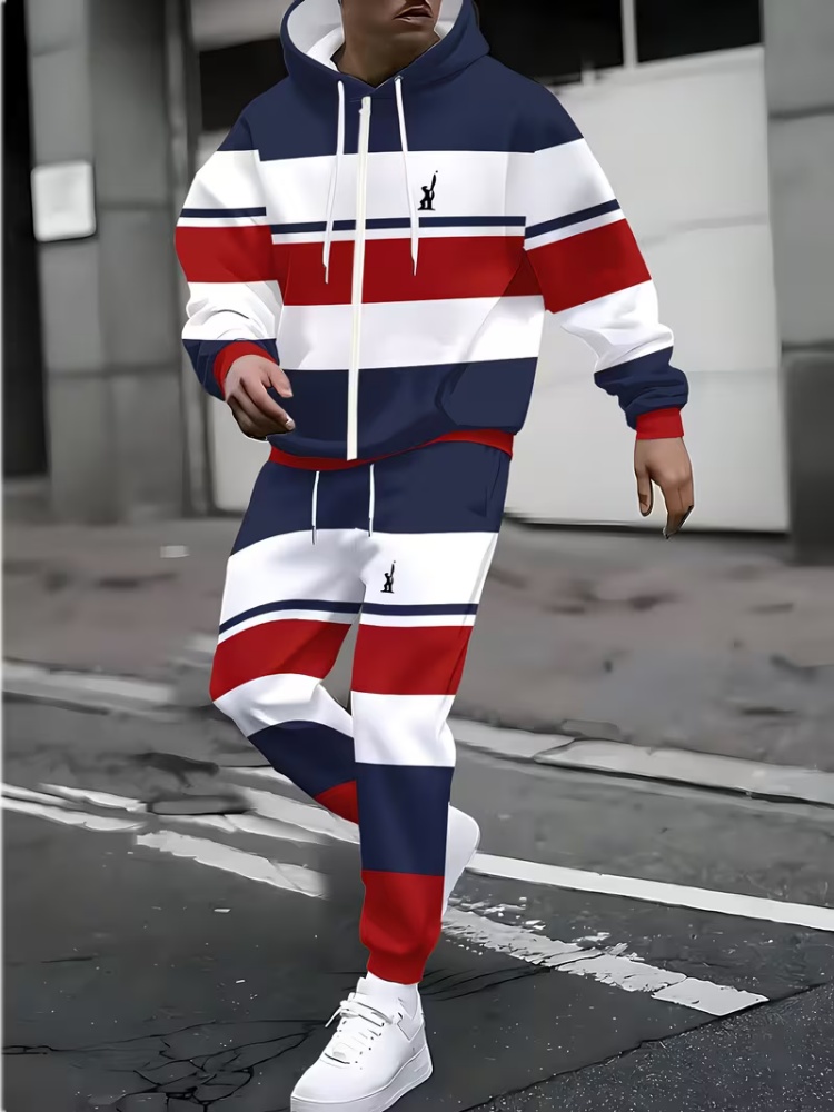 Mens Fashion Zip Up - Conjunto de Moletom Masculino com Zíper,