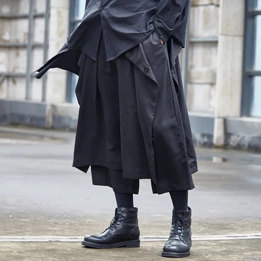 Mens Fashion Trends 2026 - Calças Góticas Escuras Y2K com Botões