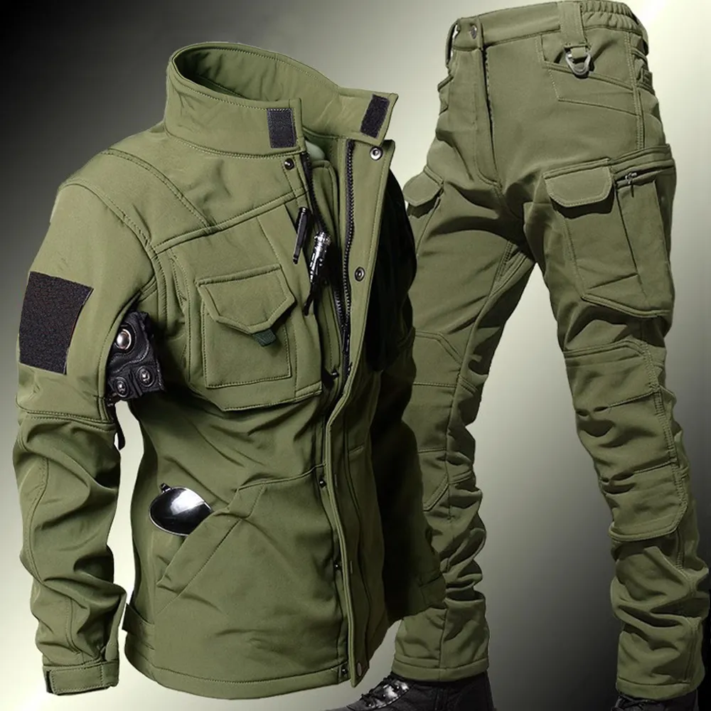 Corduroy Jacket Men - Conjunto tático de pele de tubarão
