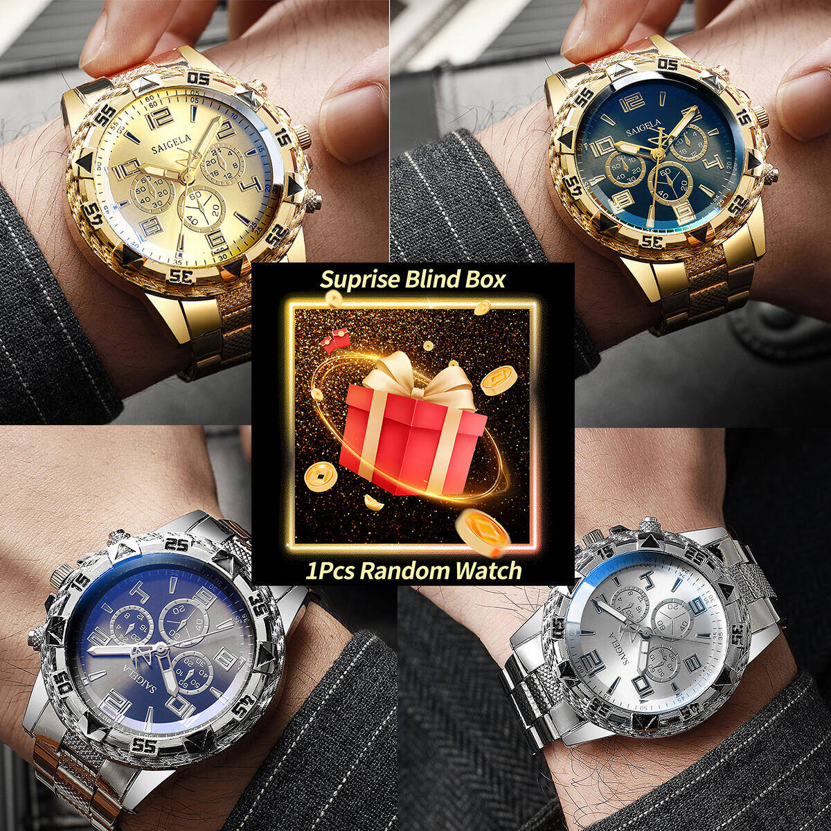Fashion Mens Watches - 1pc surpresa mistério relógio caixa cega-men