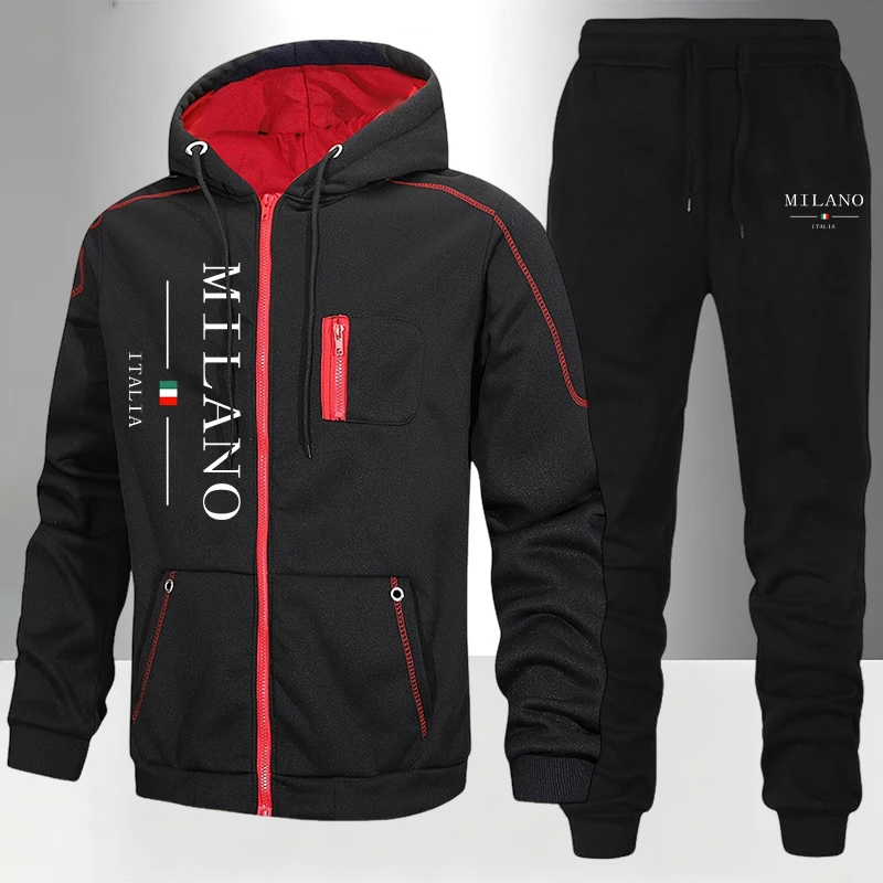 Mens Fashion Zip Up - Conjunto Masculino de Moda Italiana: Casaco