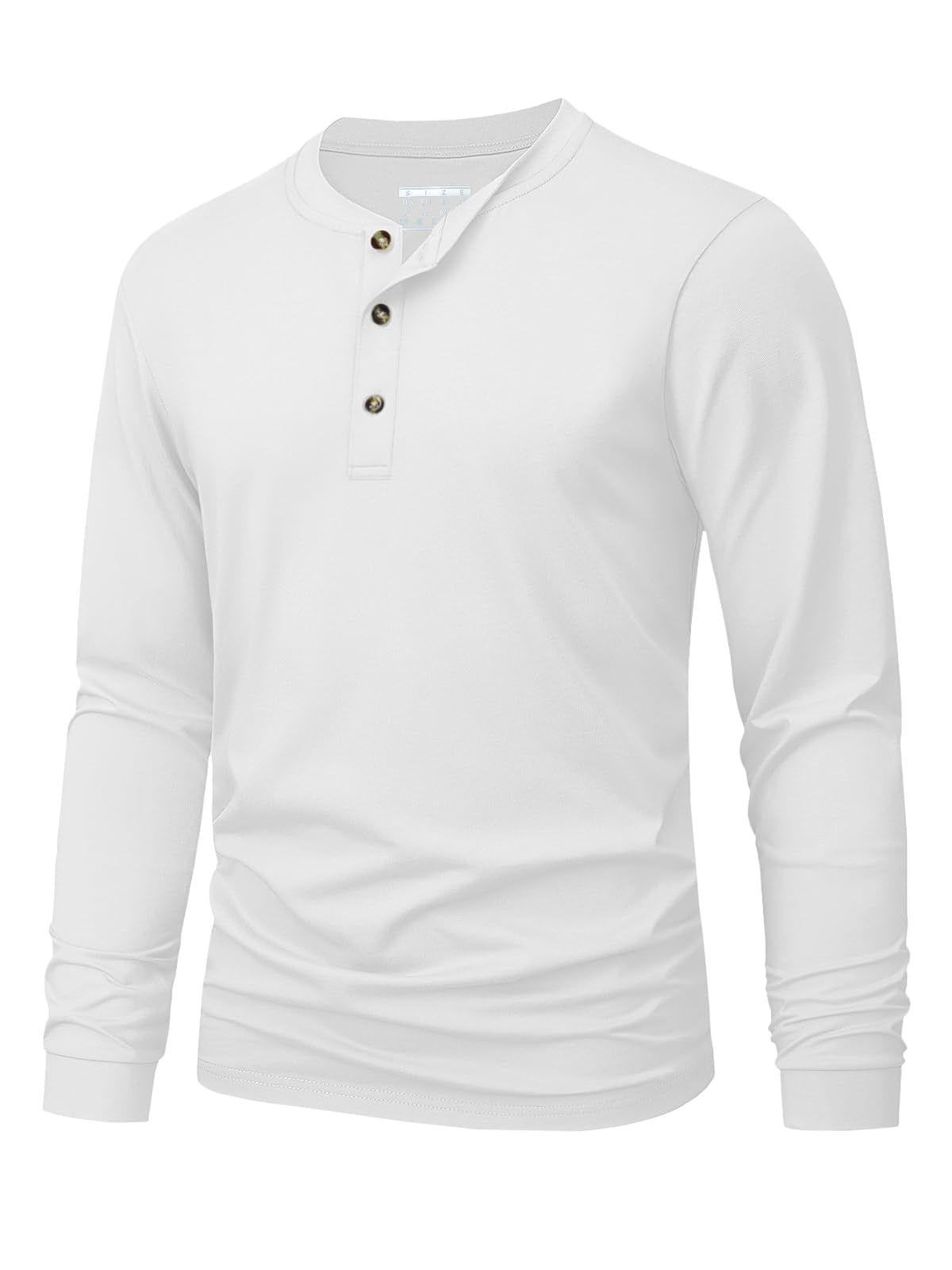 Men'S Fashion - Camiseta Henley Masculina Simples de Cor