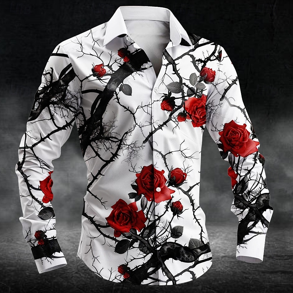 Men'S Fashion - Camisa Masculina de Manga Longa com