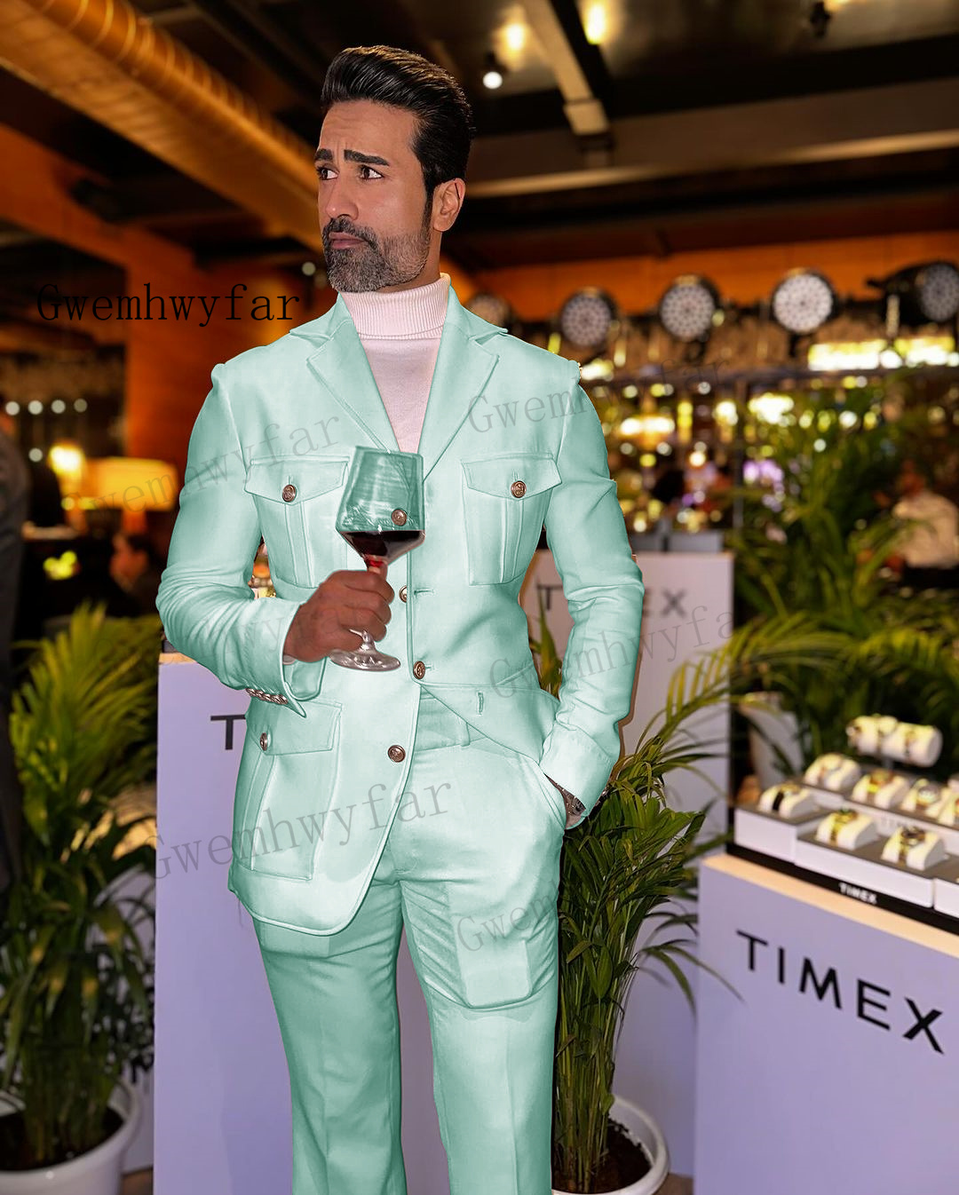 Slim Fit Blazer Men - Gwenhwyfar-Affrica Slim Fit Ternos Masculinos, Smoking