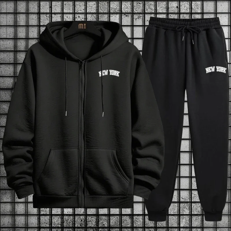 Mens Fashion Zip Up - Conjunto de Moletom Masculino de Qualidade