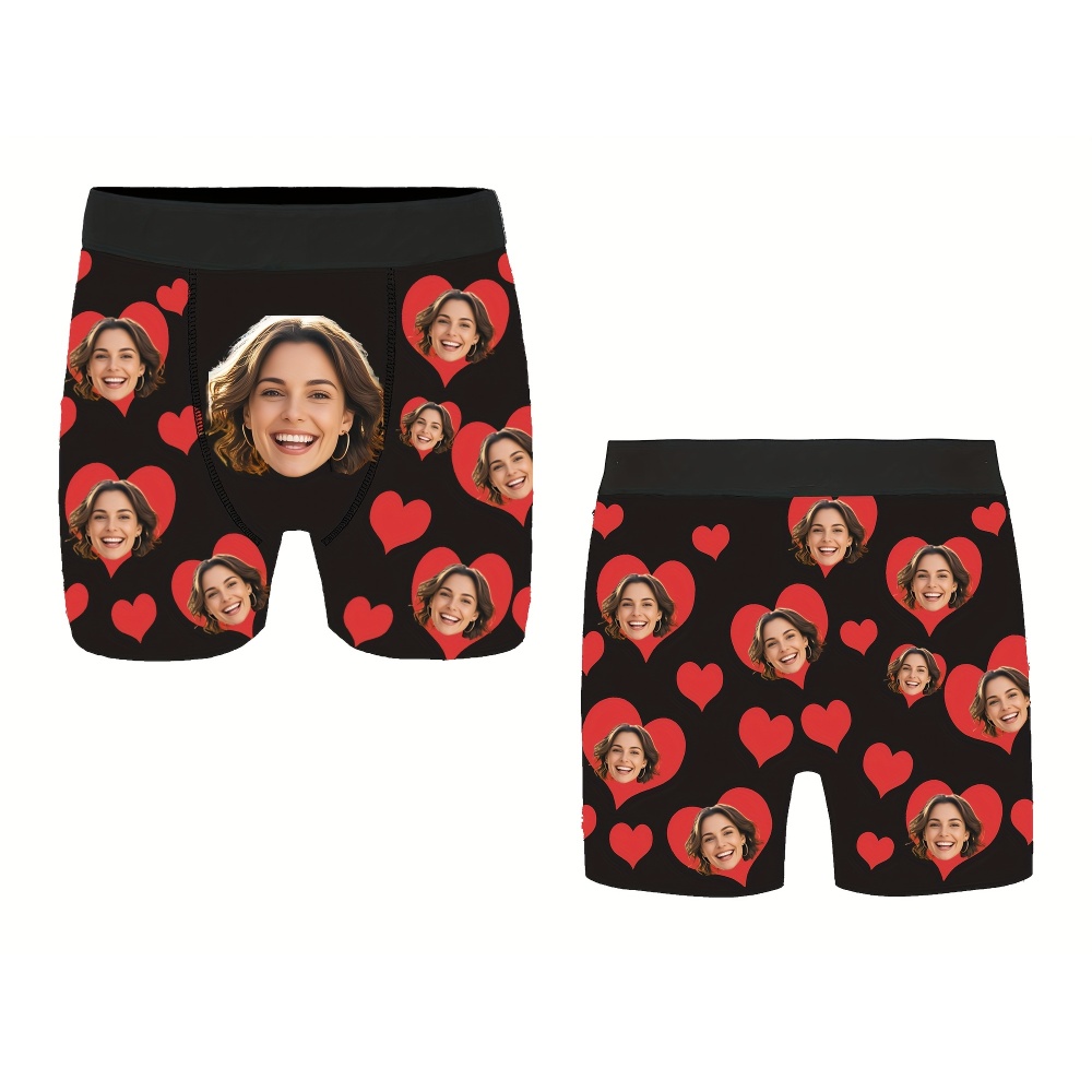 Men'S Fashion Underwear - Cuecas Boxer Masculinas Personalizadas com Foto,