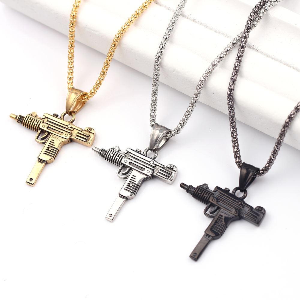Colar Pingente de Arma de Fogo - Men'S Fashion Necklaces avaliação e preço