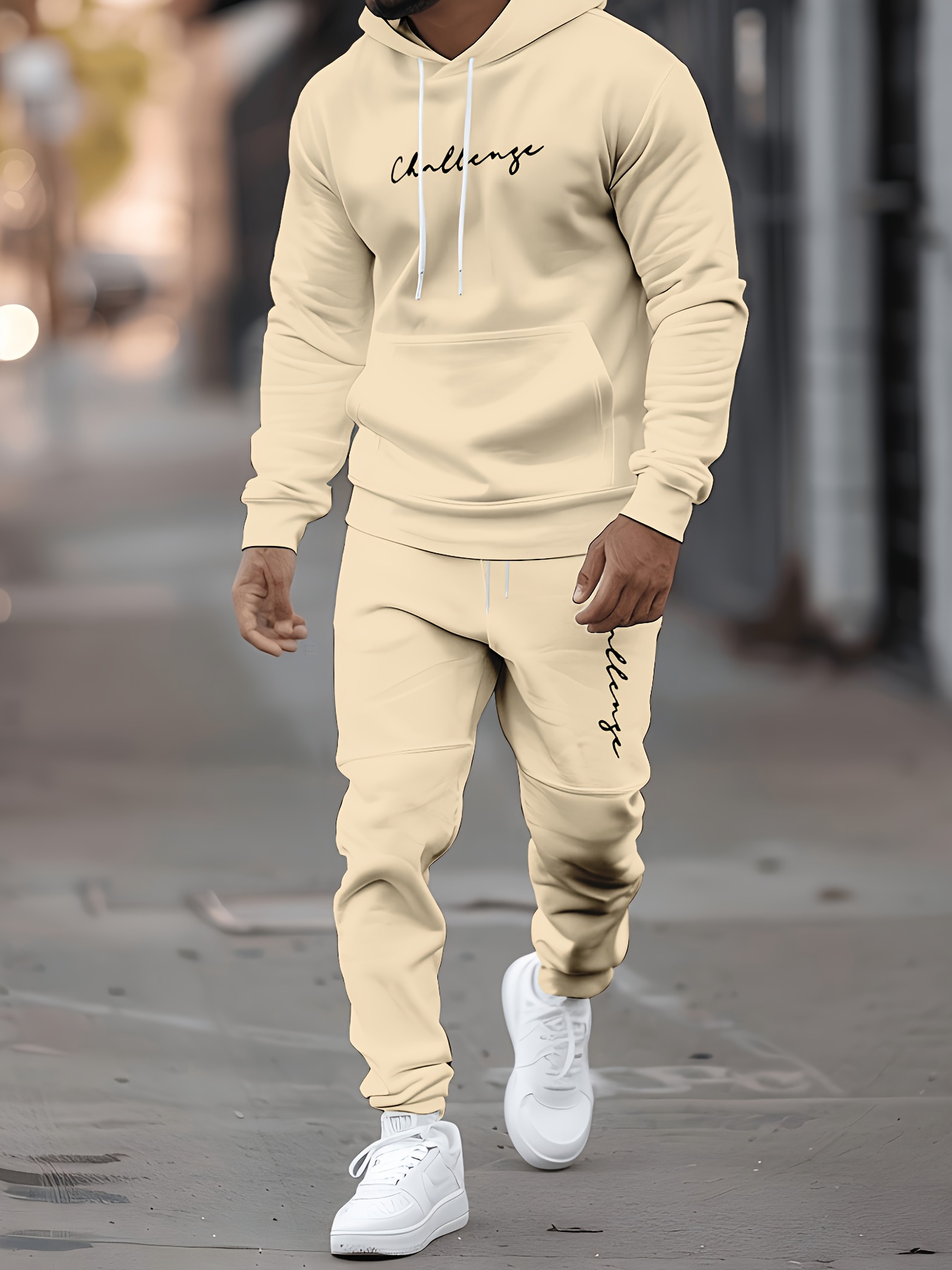 Conjunto de moletom com capuz  - Mens Fashion Streetwear avaliação e preço