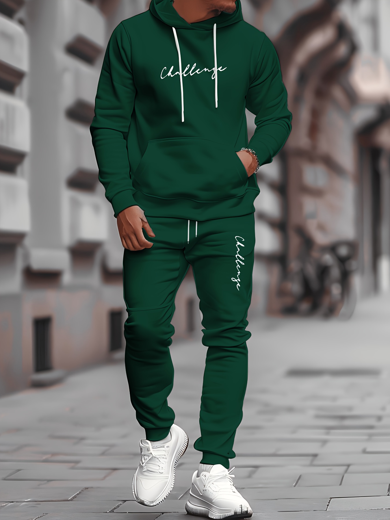 Conjunto de moletom com capuz  - Mens Fashion Streetwear avaliação e preço
