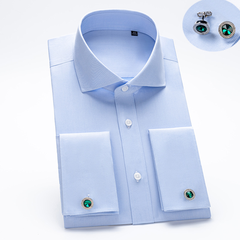 Camisa masculina de punho fran - Dress Shirt Non-Iron avaliação e preço