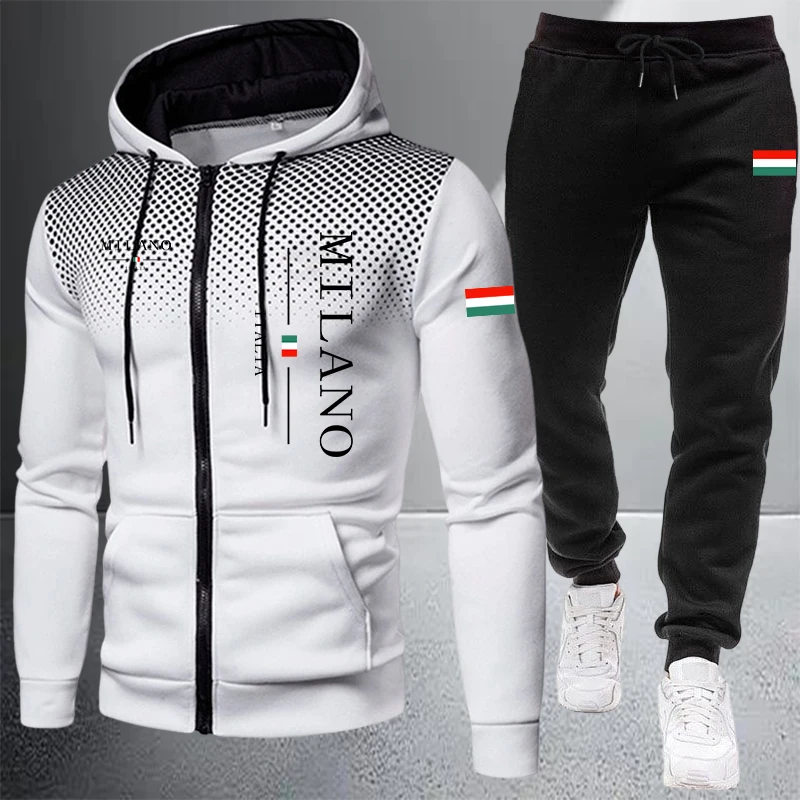 Conjunto de Moletom Masculino  - Mens Fashion Zip Up avaliação e preço