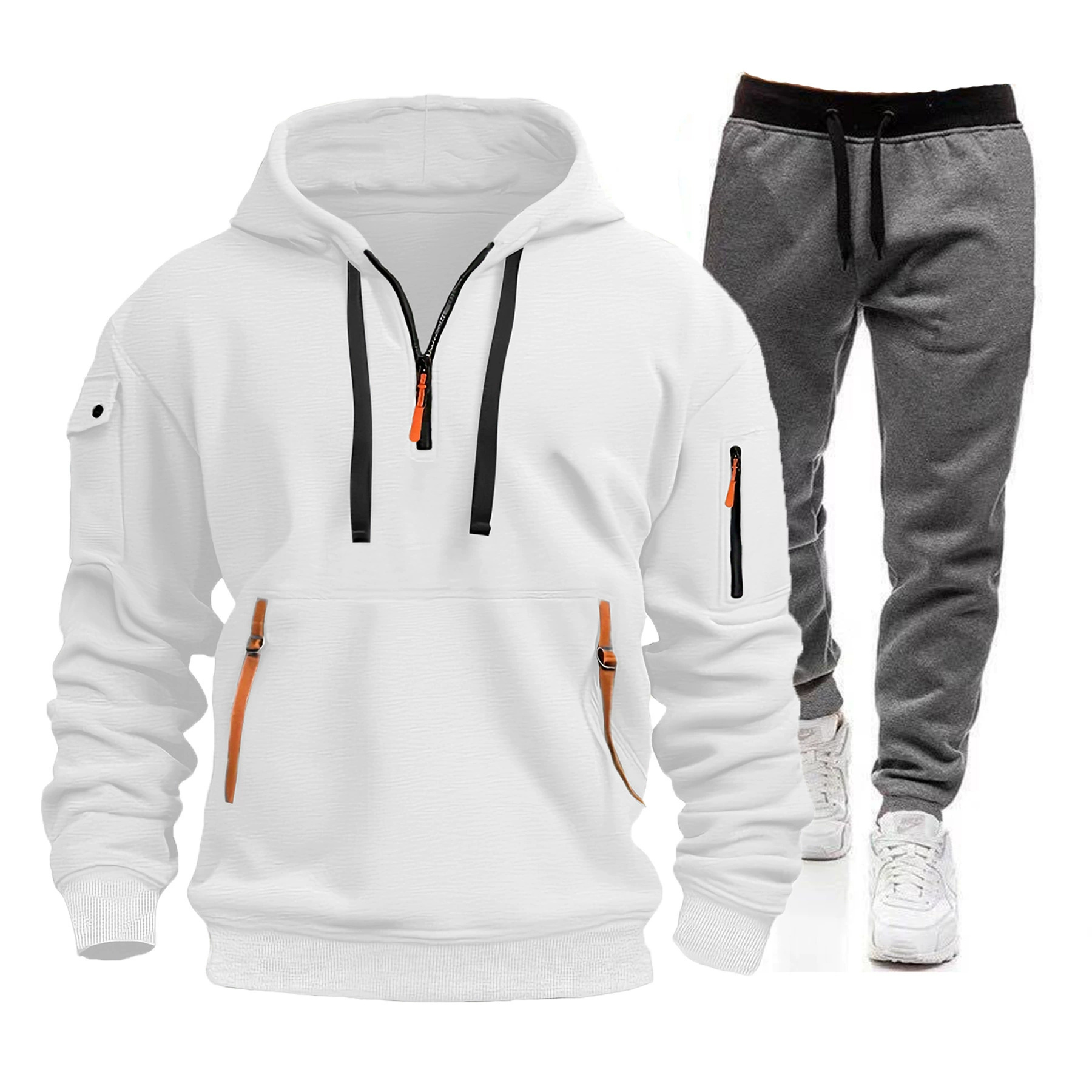 Conjunto de Moletom Masculino  - Mens Fashion Zip Up avaliação e preço