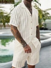 Conjunto de 2 peças de malha d - Men'S Fashion For Summer avaliação e preço