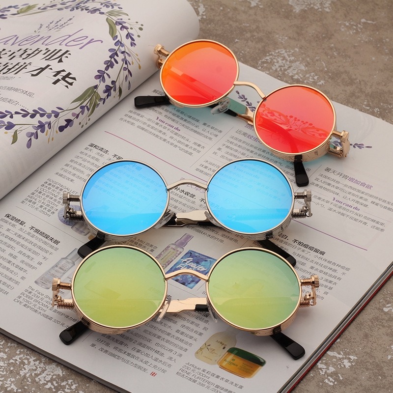 Óculos de Sol Steampunk de Met - Men'S Fashion Round Glasses avaliação e preço