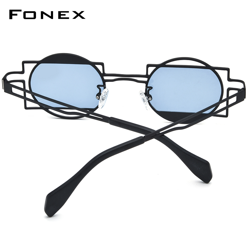 Óculos de Sol FONEX de Titânio - Men'S Fashion Round Glasses avaliação e preço