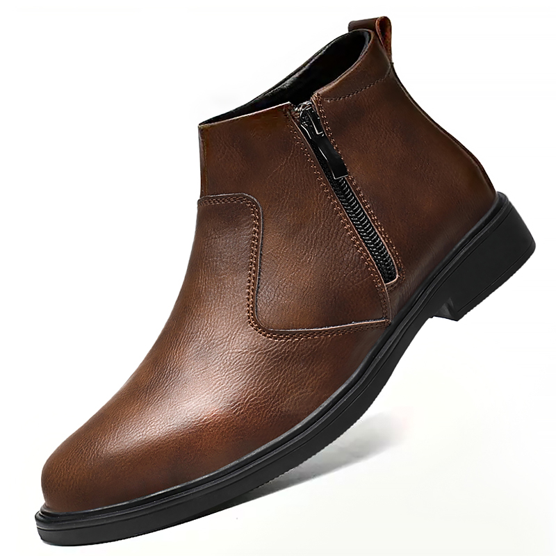 Novos Sapatos de Couro de Cano - Chelsea Boots Men avaliação e preço