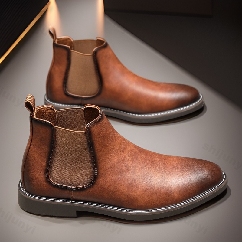 Bota de couro casual de negóci - Chelsea Boots Men avaliação e preço