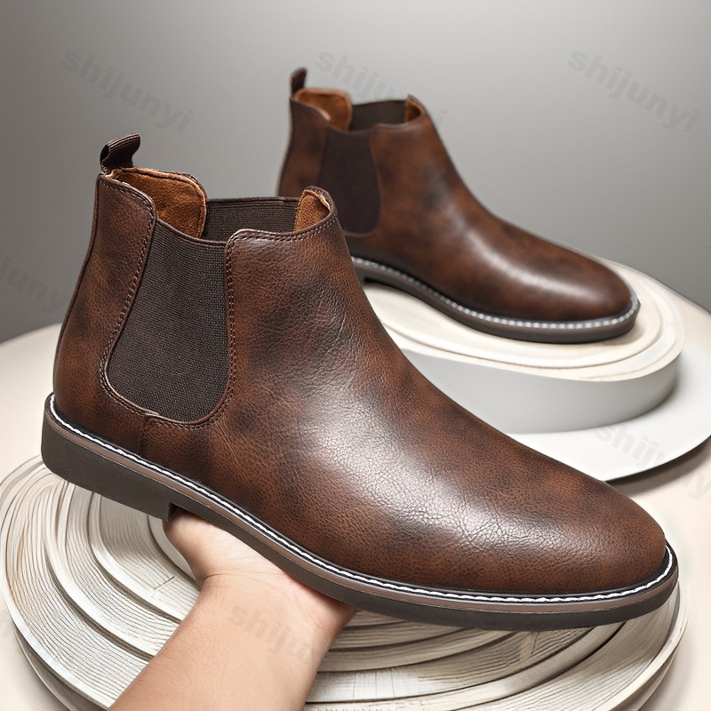 Bota de couro casual de negóci - Chelsea Boots Men avaliação e preço