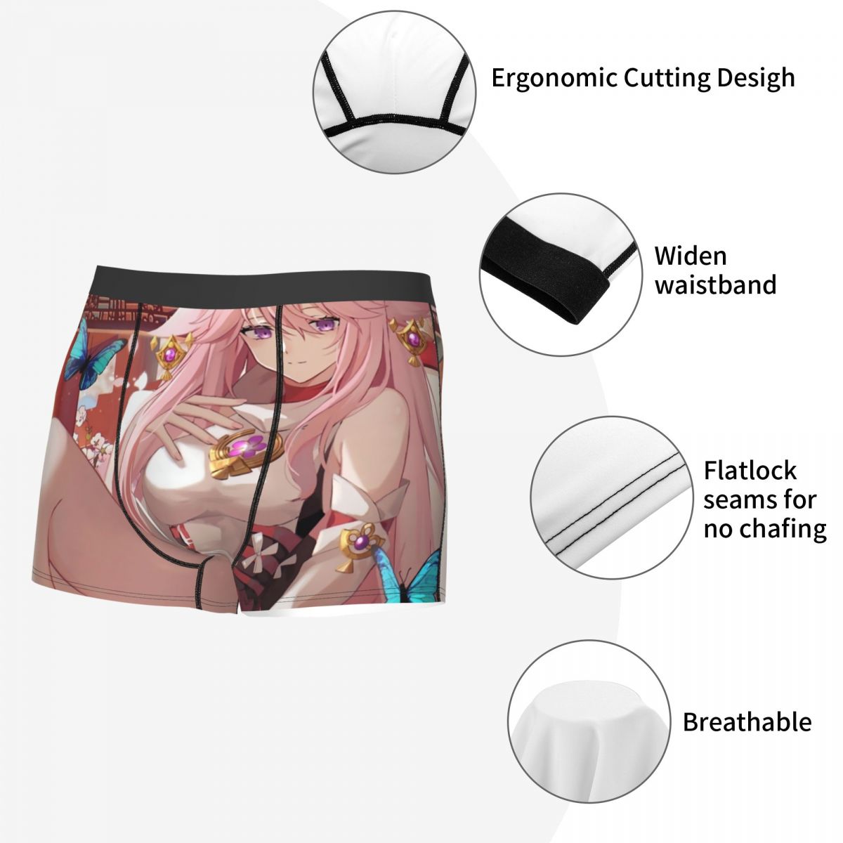 Genshin Impact Yae Miko Boxer  - Men'S Fashion Underwear avaliação e preço