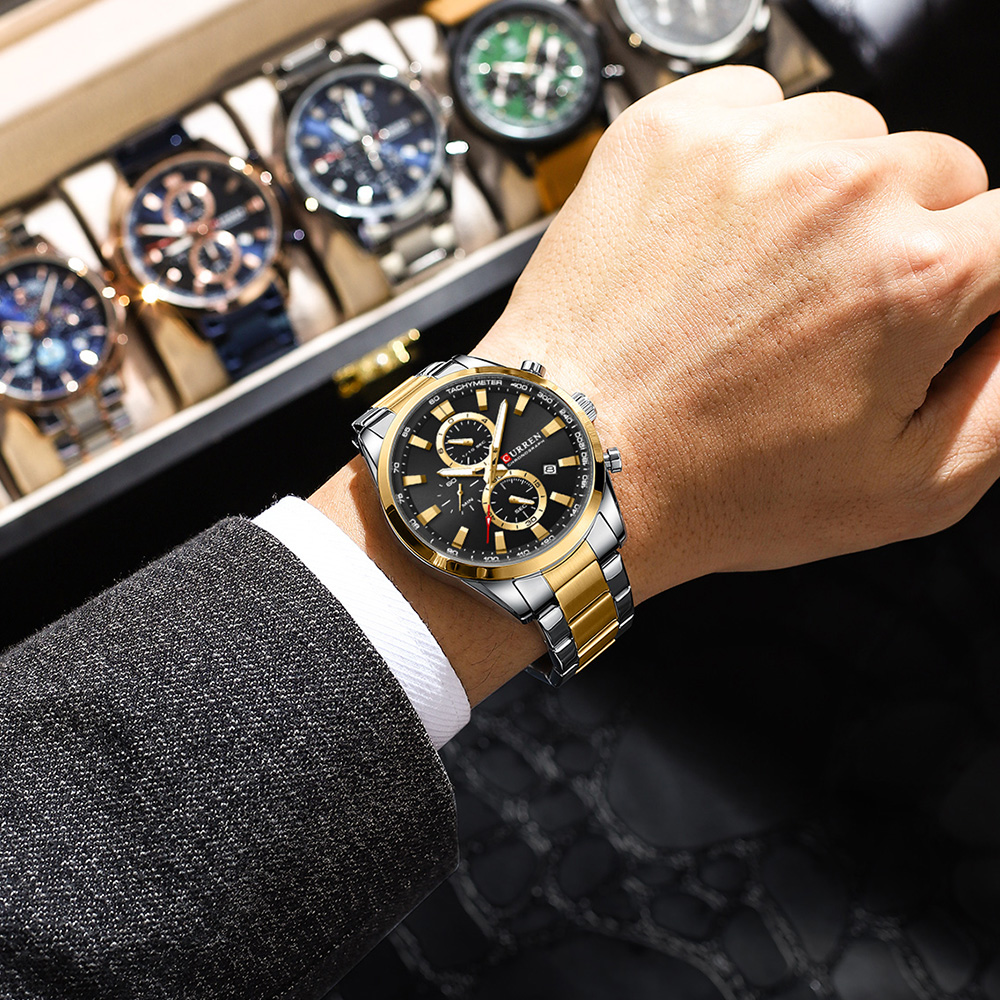 CURREN Casual Quartz Chrono Sp - Fashion Mens Watches avaliação e preço