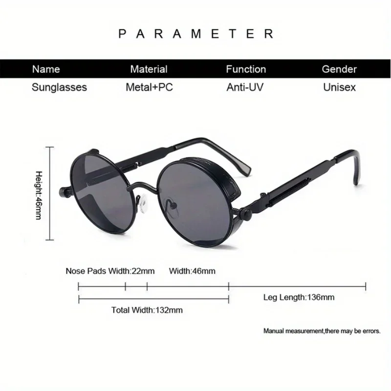 Óculos de sol clássicos steamp - Men'S Fashion Round Glasses avaliação e preço
