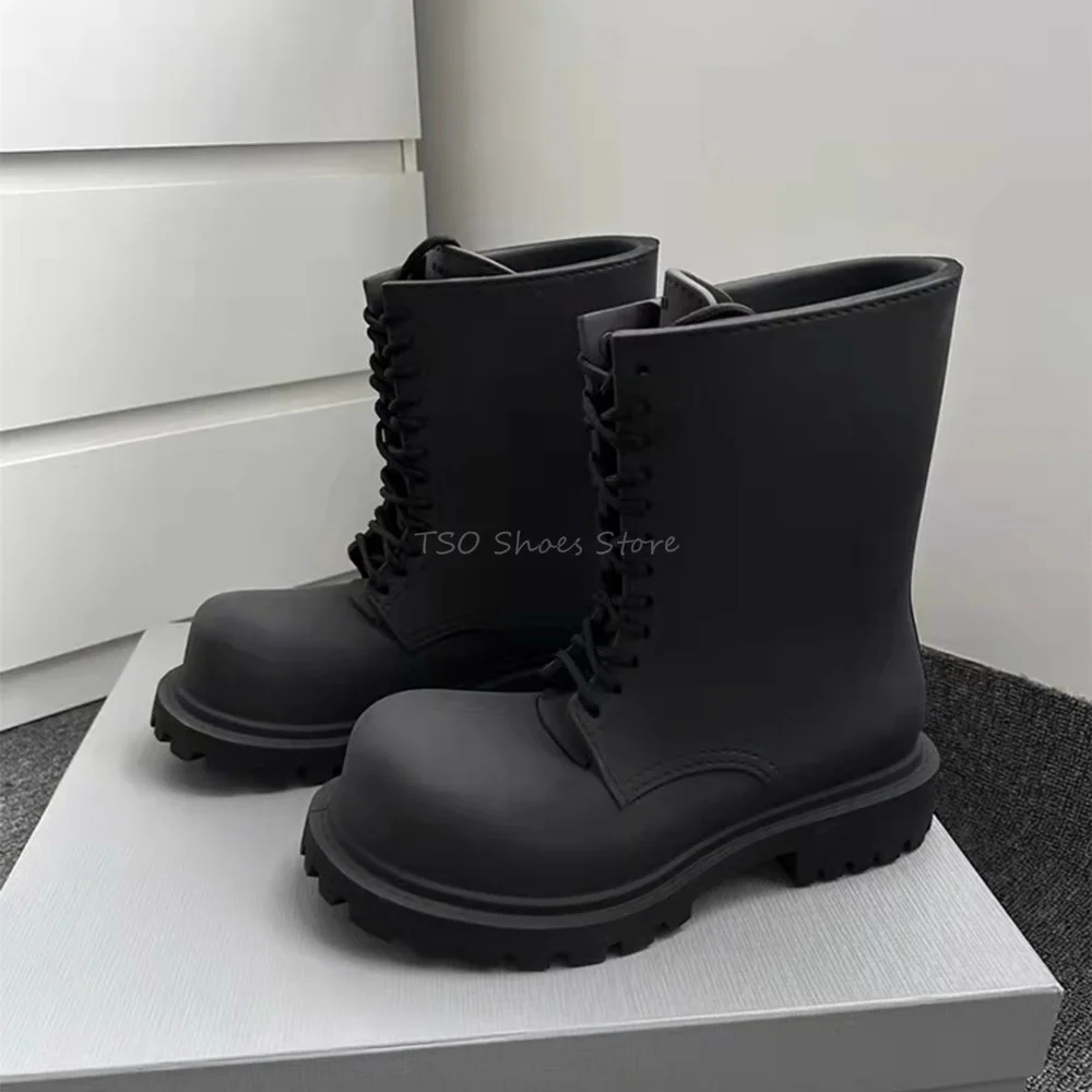 Botas pretas de fundo grosso p - Chelsea Boots Men avaliação e preço