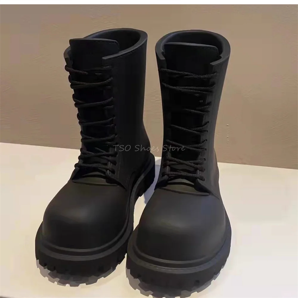 Botas pretas de fundo grosso p - Chelsea Boots Men avaliação e preço