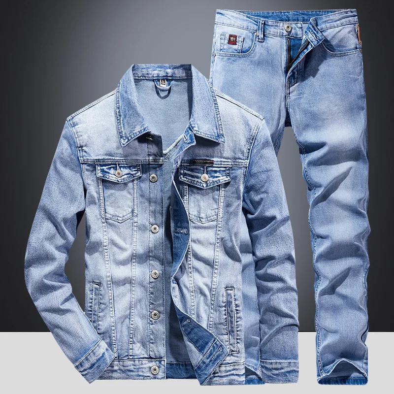 Conjunto de Jaqueta de Denim C - Men'S Fashion Loose Pants avaliação e preço
