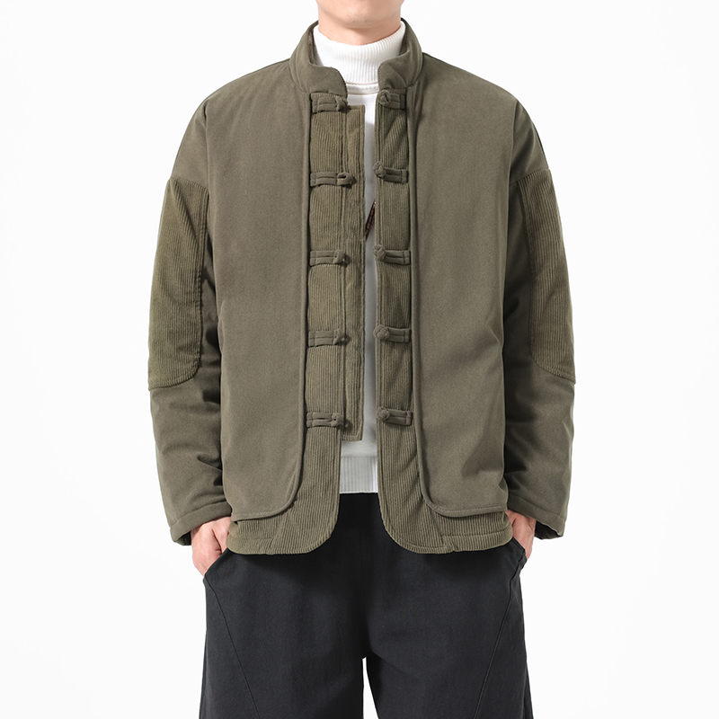Estilo chinês homens algodão a - Corduroy Jacket Men avaliação e preço