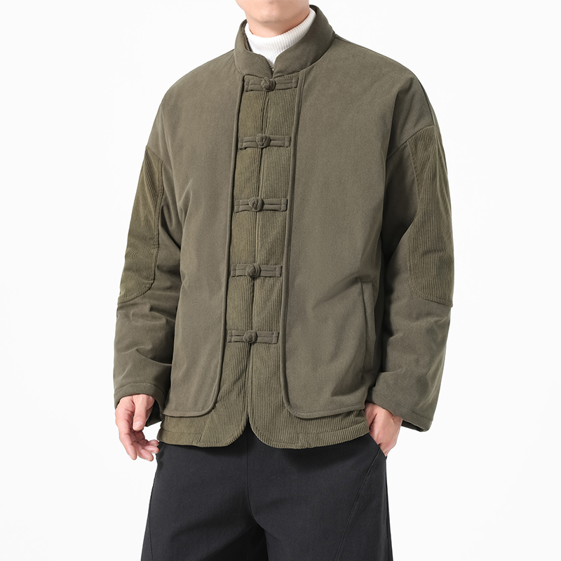 Estilo chinês homens algodão a - Corduroy Jacket Men avaliação e preço