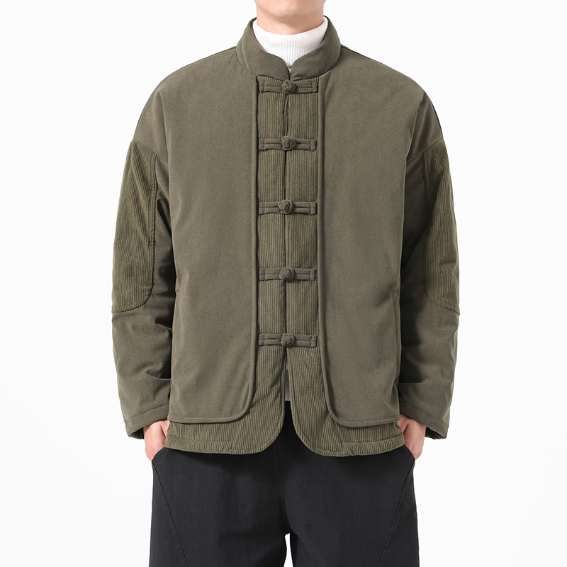 Estilo chinês homens algodão a - Corduroy Jacket Men avaliação e preço