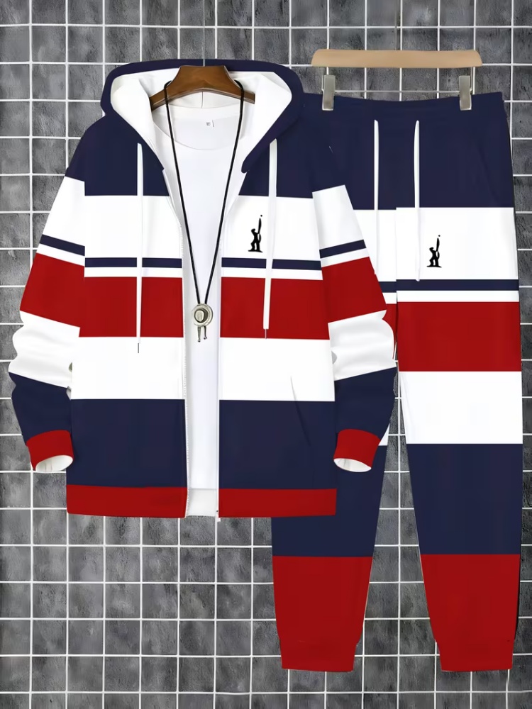 Conjunto de Moletom Masculino  - Mens Fashion Zip Up avaliação e preço