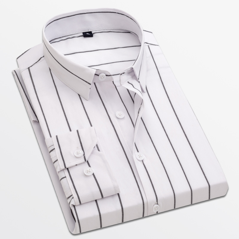 Camisa listrada masculina de m - Dress Shirt Non-Iron avaliação e preço