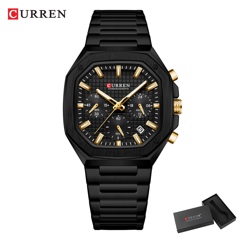 Curren relógio crono quadrado  - Fashion Mens Watches avaliação e preço