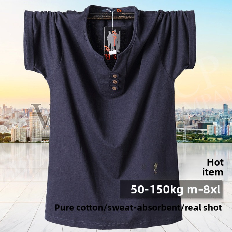 Camiseta QICHE de Algodão Pesa - Men'S Fashion For Big Guys avaliação e preço